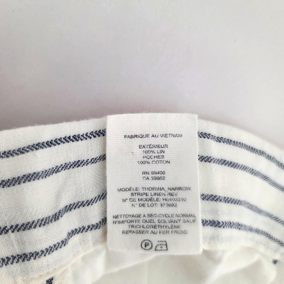 THEORY Thorina 100% Linen Striped Pants Size 8 - Picture 8 of 12